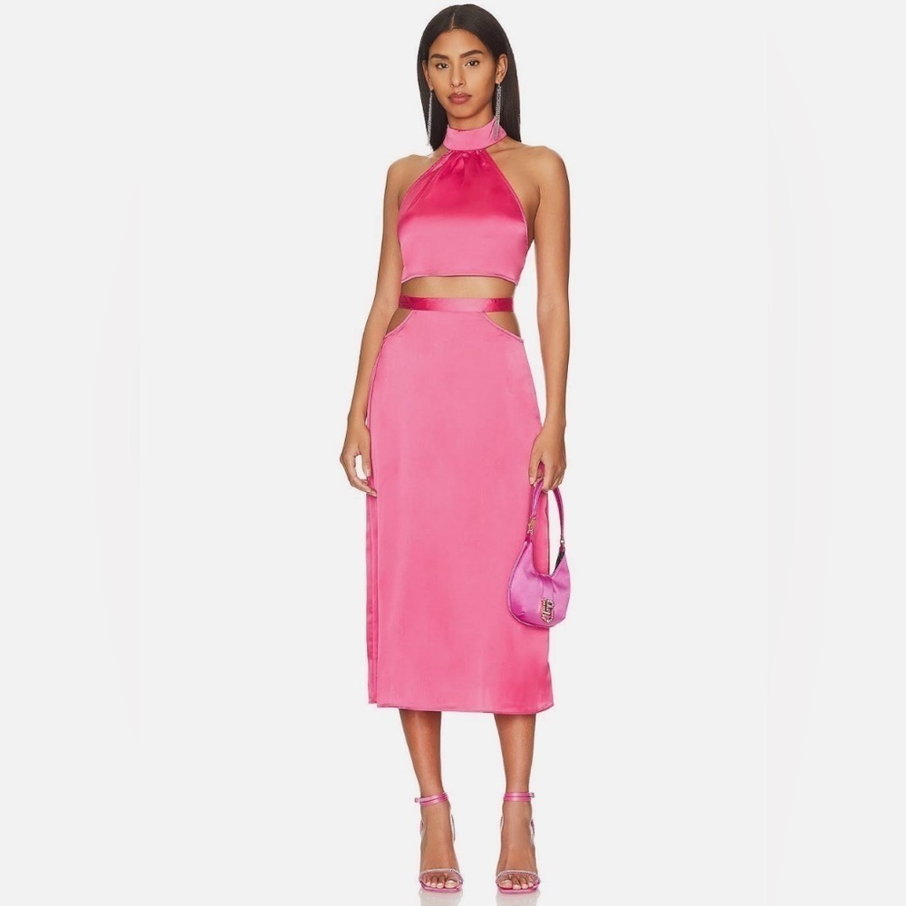 0307 - WEWOREWHAT Cut Out Midi Skirt Medium $79